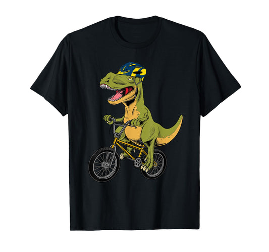 Cool BMX For Men Boys Kids Bike Rider T Rex Dinosaur Bicycle T-Shirt