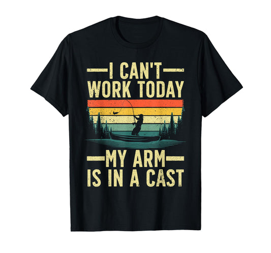 Funny Fishing For Men Women Fisherman Arm Cast Fish Hunting T-Shirt