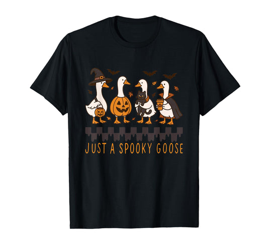 Vintage Halloween Just A Spooky Goose Cute Goose Halloween T-Shirt