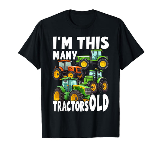 4 Year Old Boy Tractors Old 4th Birthday Farm Tractor Truck T-Shirt