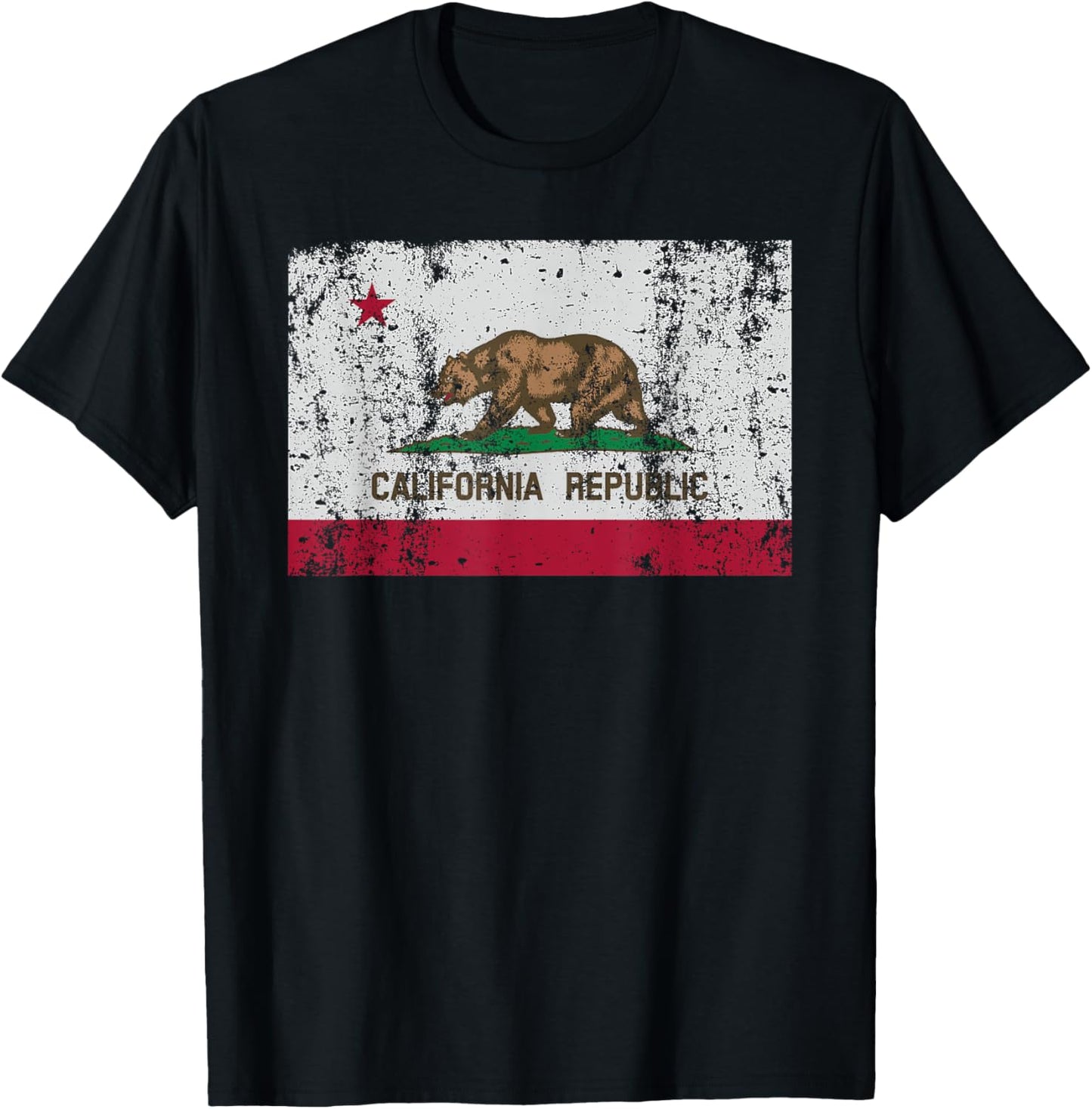 State of California Flag Vintage Distressed Retro Gift T-Shirt