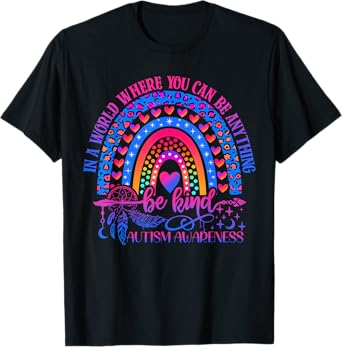 Autism Awareness Be Kind Leopard Rainbow Choose Kindness T-Shirt
