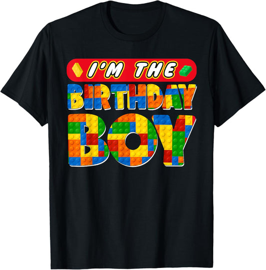 Im The Birthday Boy Building Bricks Family Party Decorations T-Shirt