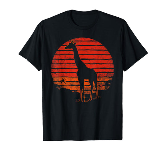 Vintage Giraffe 80s Funny Giraffe Lover Wild Animals Lover T-Shirt