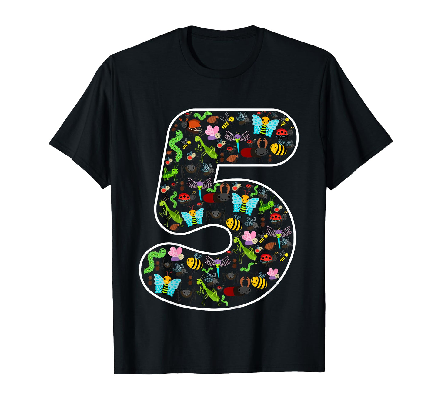 Insects Bugs Beetles 5 Years Old 5th Birthday Party Kids T-Shirt