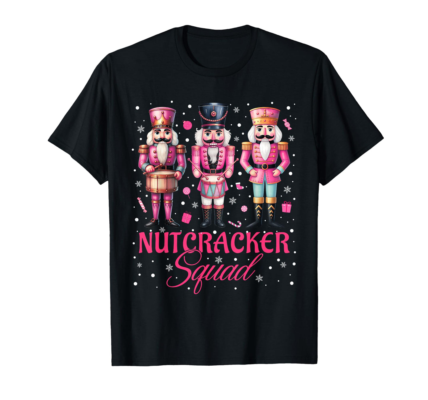 Pink Nutcracker Squad Pink Christmas Ballet Xmas Women Kids T-Shirt