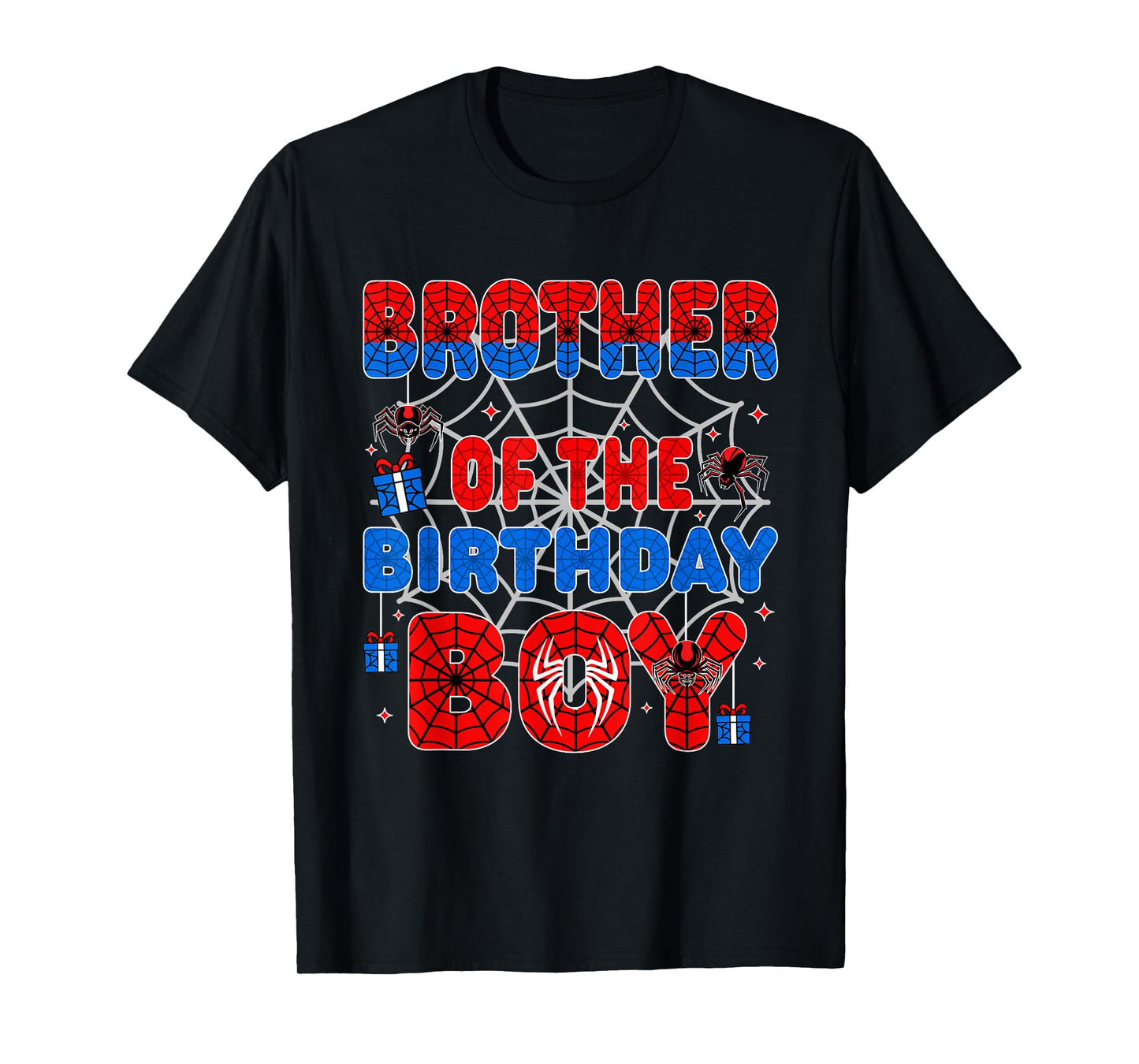 Spider Web Birthday Party Brother of The Birthday Boy T-Shirt