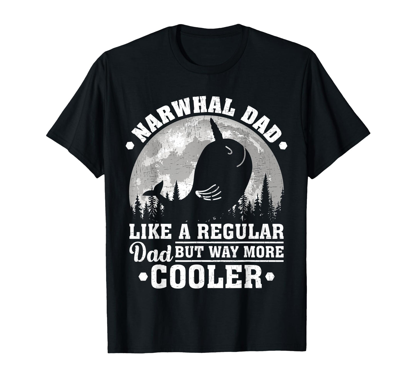 Mens Narwhal Dad Like A Regular Dad Funny Narwhal Father's Day T-Shirt