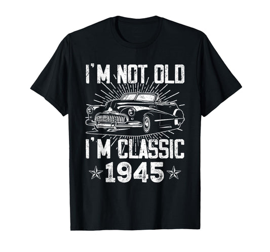 80 Year Old Vintage Classic Car 1945 80th Birthday Gifts Men T-Shirt