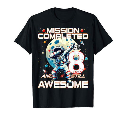 8th Birthday Astronaut Astronomy 8th Year Old Birthday T-Shirt