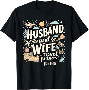 Husband And Wife Travel Partners For Life Matching Couple T-Shirt