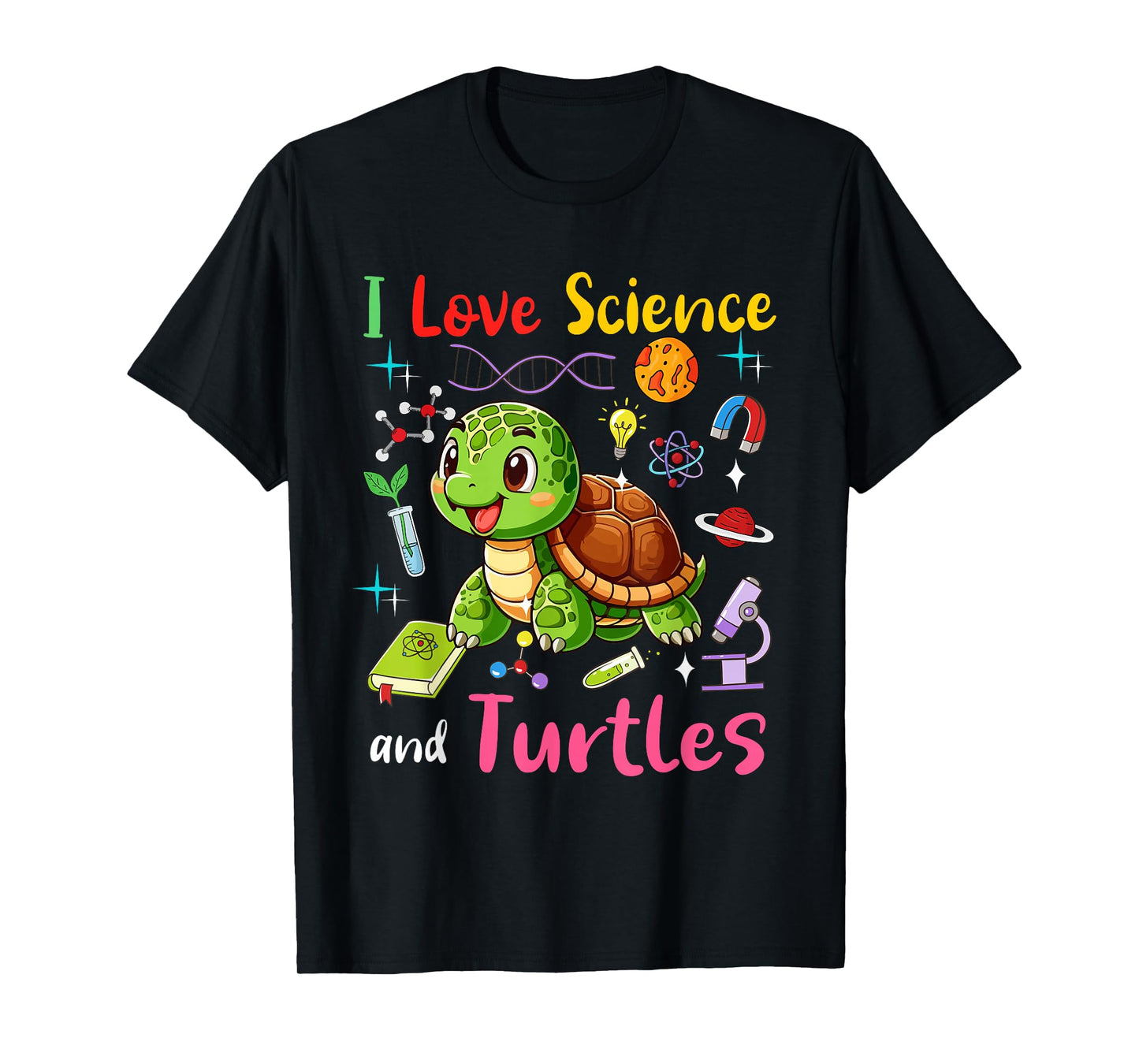 Love Science And Turtles Matching Teacher Student Lover T-Shirt