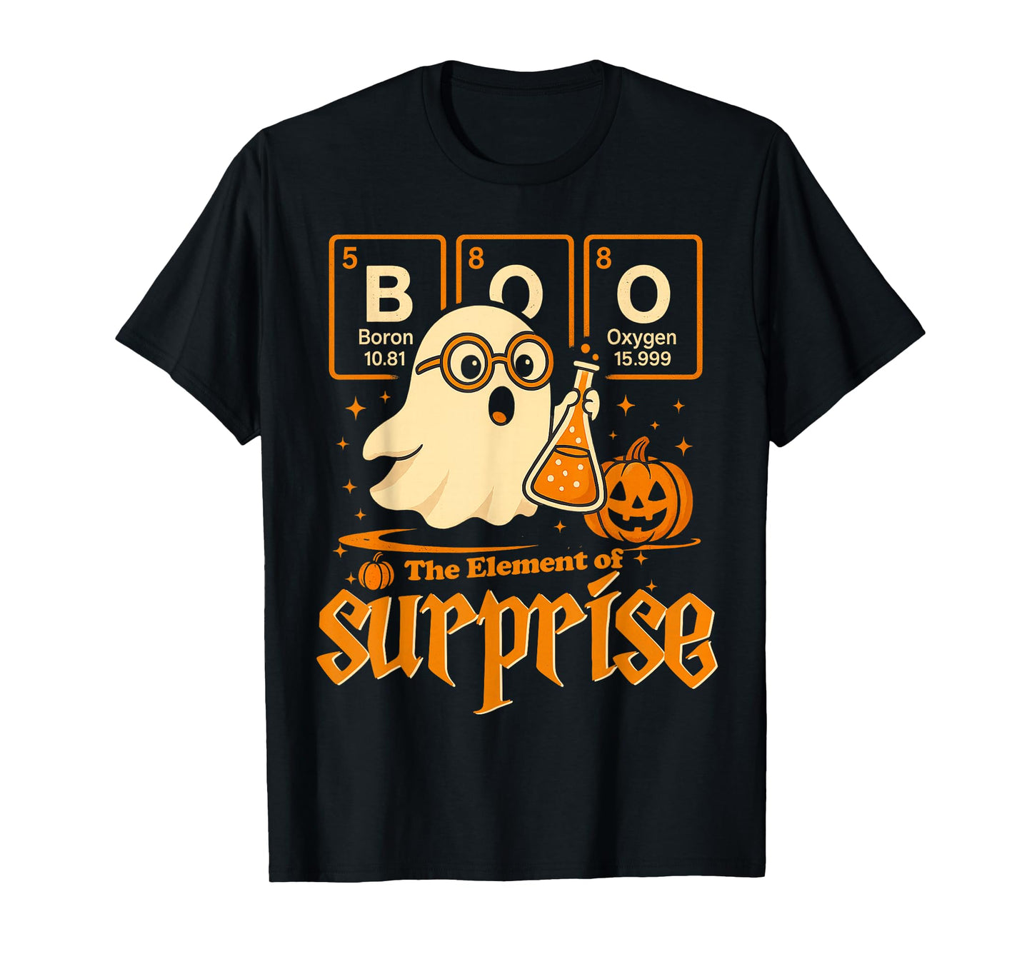 Chemistry Boo The Element of Surprise Cute Chemist Halloween T-Shirt