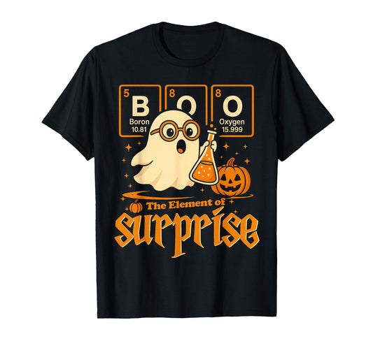 Chemistry Boo The Element of Surprise Cute Chemist Halloween T-Shirt