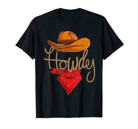 Howdy Cowboy Cowgirl Western Country Rodeo Howdy Men Boys T-Shirt