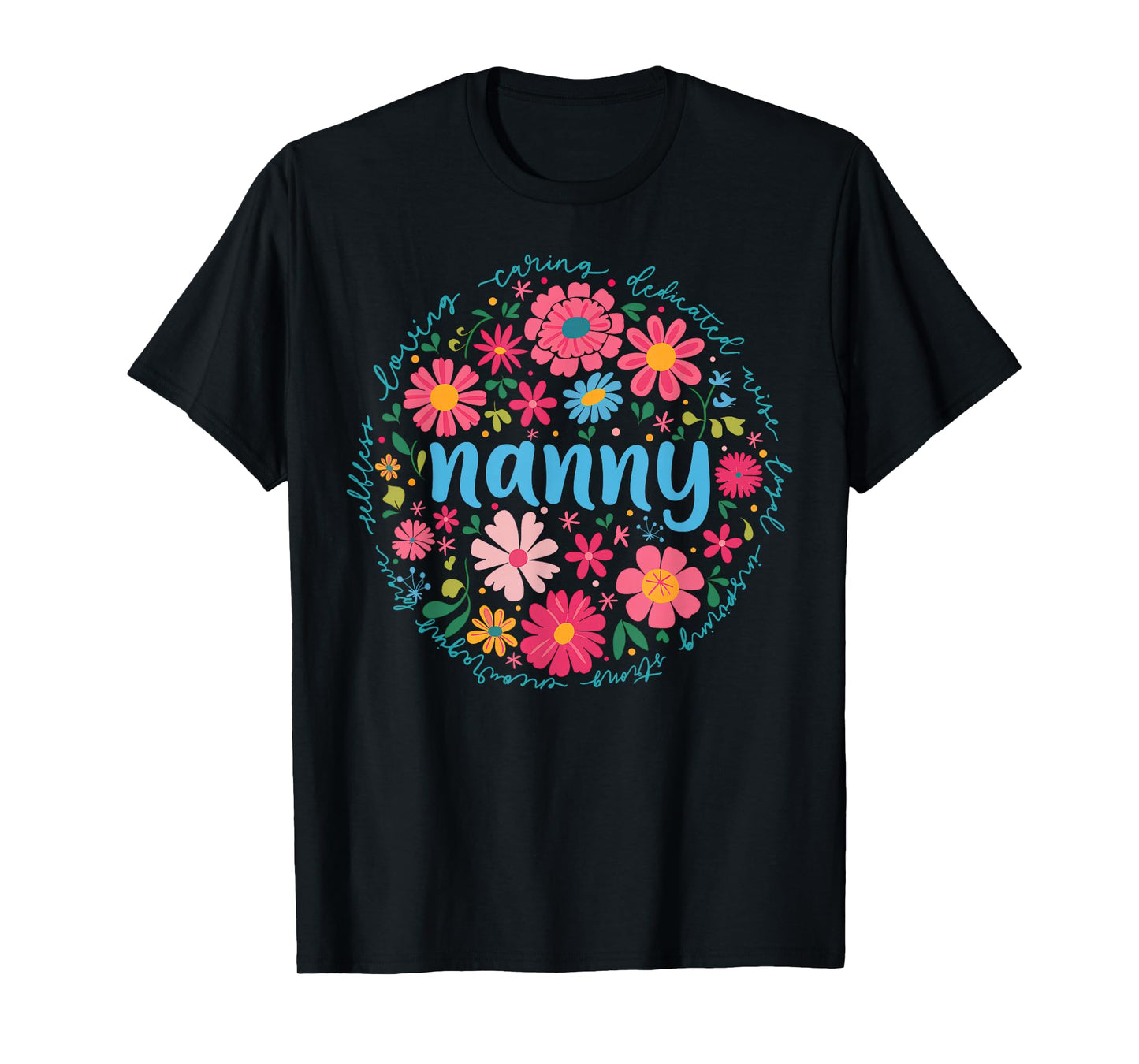 Nanny Mothers Day For Grandma Wildflower Floral Women T-Shirt