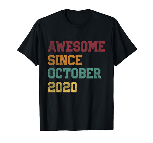 Awesome Since October 2020 5th Birthday 5 Years Old T-Shirt