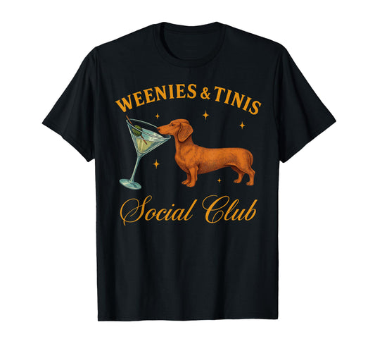 Weenies and Martinis Funny Dachshund Dog With Martini T-Shirt