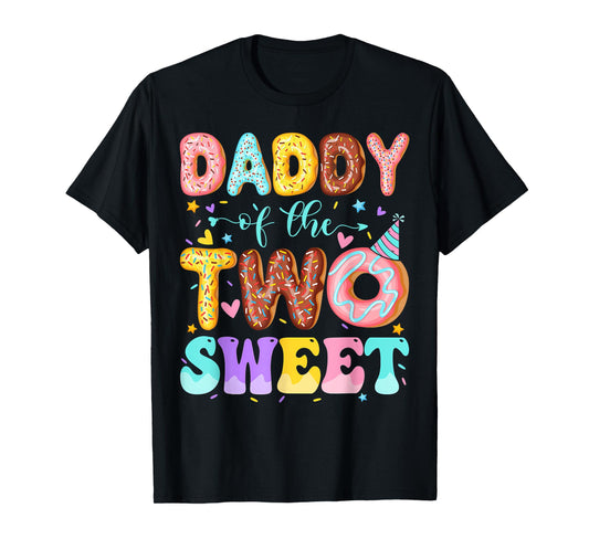 Daddy of The Two Sweet 2nd Birthday Donut Bday Party T-Shirt