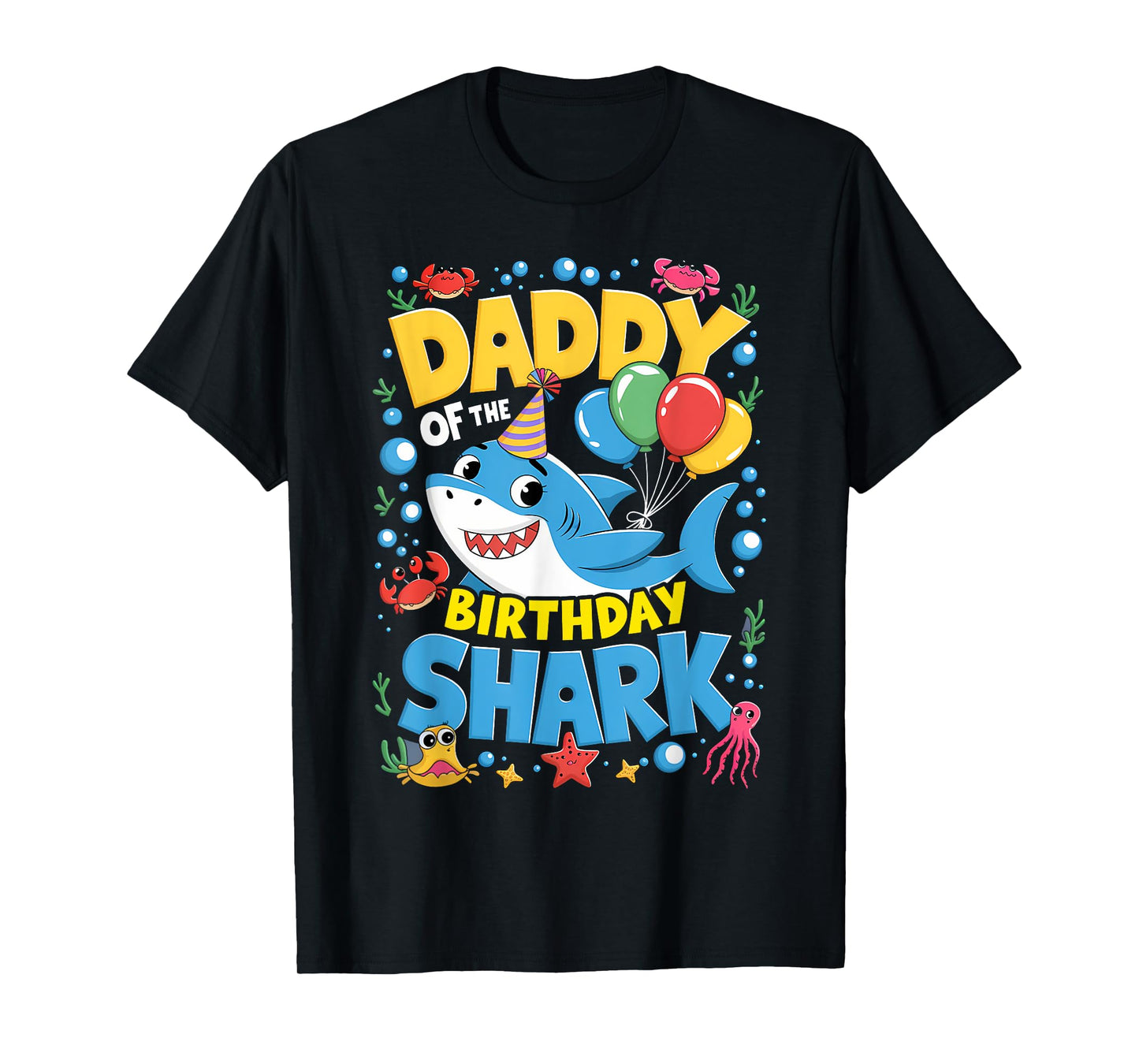 Daddy Birthday Kids Shark Dad Party Matching Family T-Shirt
