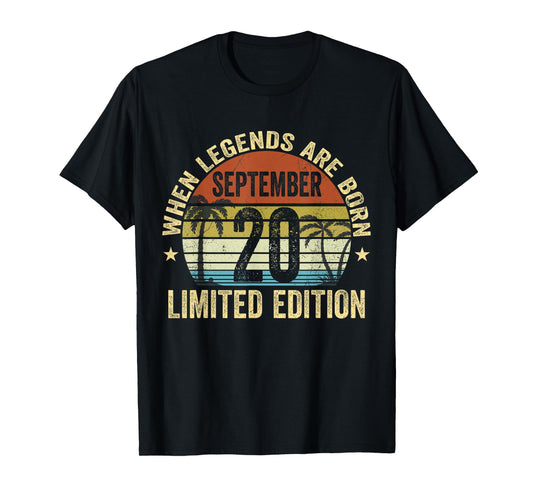 Vintage September 20 | Retro September 20 Birthday T-Shirt