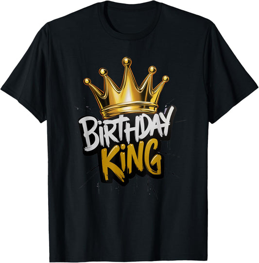 Birthday King With Crown Funny Birthday Party T-Shirt