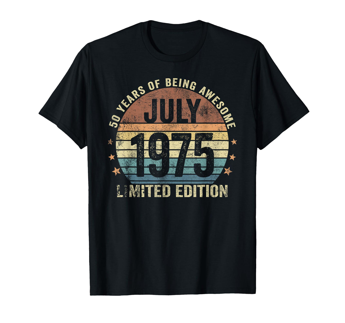 Retro 50 Years Old Vintage July 1975 50th Birthday Men Women T-Shirt