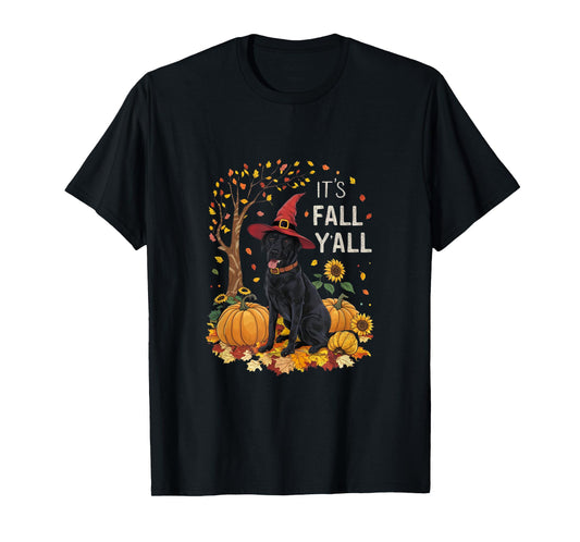 It's Fall Y'all Labrador Black Lab Halloween Thanksgiving T-Shirt