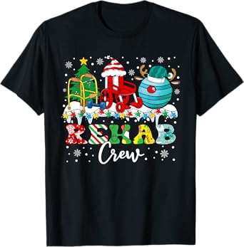 Rehab Crew Wheelchair Santa Reindeer Rehab Nurse Christmas T-Shirt