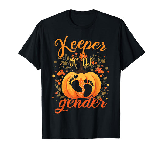 Pumpkin Gender Reveal Keeper of the Gender Gender Reveal T-Shirt