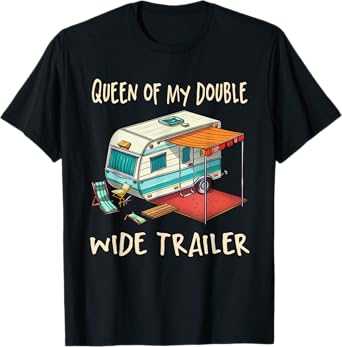 Funny Sarcastic Queen Of My Double Wide Trailer Vintage T-Shirt