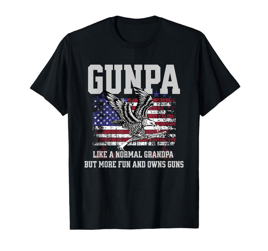 Cool Gunpa Like Normal Grandpa But Own Guns Design T-Shirt