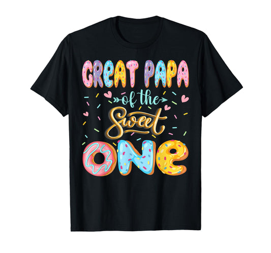 Great Papa Of The Sweet One 1St Birthday Girl Donut Lover T-Shirt