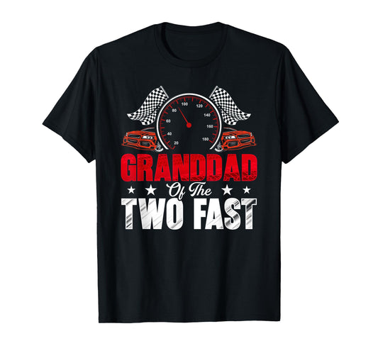 Granddad of The Two Fast Second Birthday Racing Car Family T-Shirt
