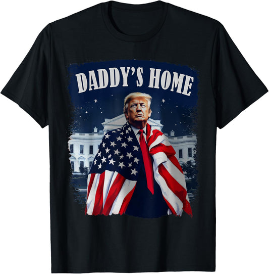 Vintage Daddy's Home 2024 Trump Take America Back US Flag T-Shirt
