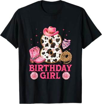 Cowgirl Birthday Girl 8 Years Old Western 8th birthday girl T-Shirt