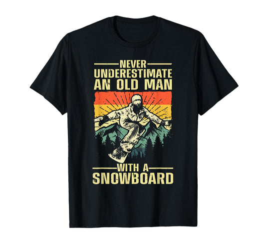 Cool Snowboarding Art For Men Grandpa Dad Winter Snowboarder T-Shirt