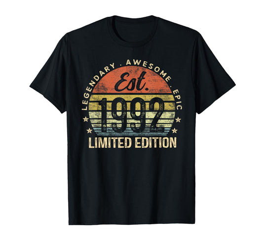 Est 1992 Limited Edition 33rd Birthday Gifts 33 Year Old T-Shirt