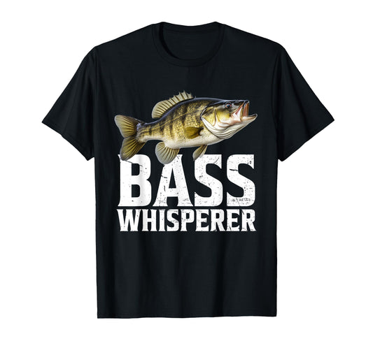Bass Fishing Shirts for Men Bass Whisperer Fishing T-Shirt