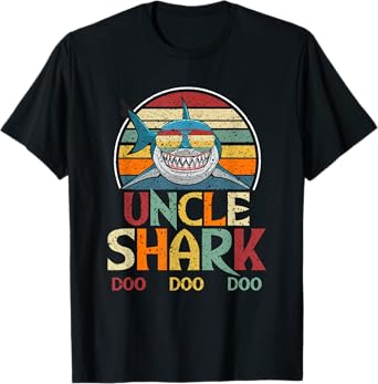 Retro Vintage Uncle Shark Gift T-Shirt