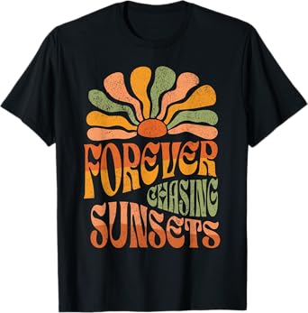 Forever Chasing Sunsets Hawaii Beach Summer Vacation Retro T-Shirt