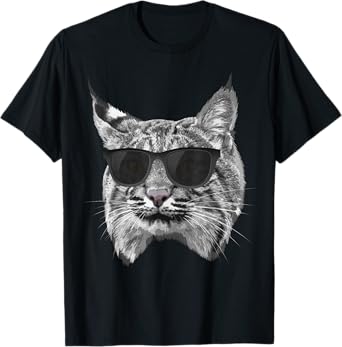 Cool Bobcat For Men Women Bobcats Sunglasses Animal Lover T-Shirt