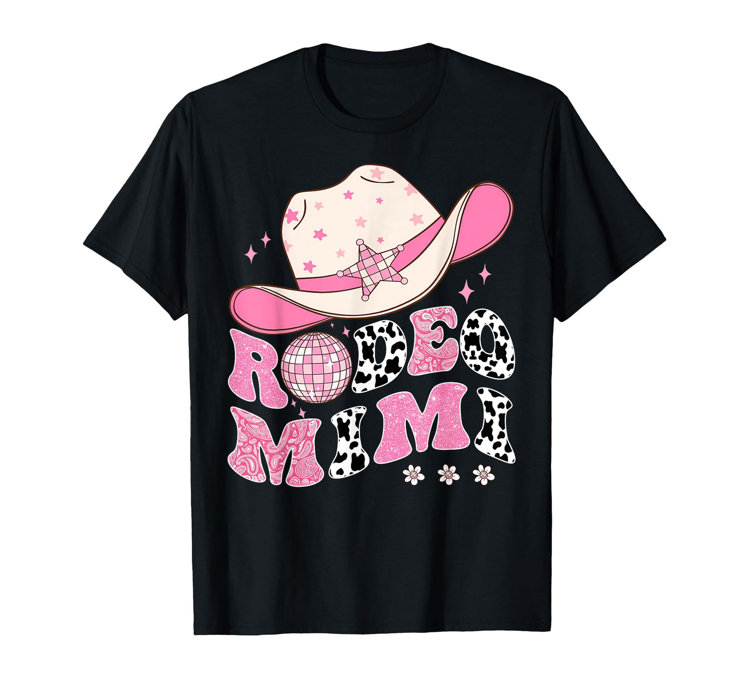 Rodeo Mimi Pink CowGirl 1St Birthday Disco Groovy T-Shirt