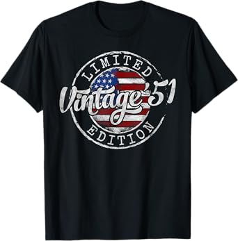 Vintage 1951 74th Birthday Gifts For Men Women 74 Year Old T-Shirt