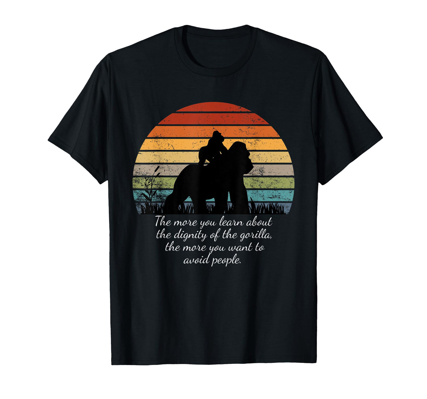 The More You Learn About the Dignity of the Gorilla retro T-Shirt