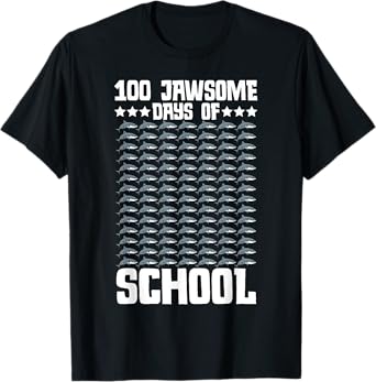 100 Jawsome Days Of School 100th Day Shark Teacher Student T-Shirt