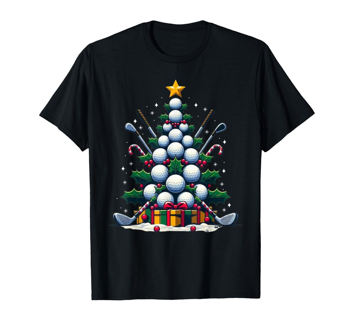 Golf Equipment Christmas Tree Christmas Golfer Women Men T-Shirt