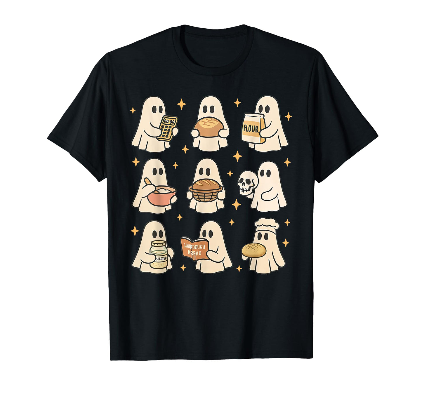 Sourdough Bread Halloween Cute Ghost Homemaker Baking Baker T-Shirt