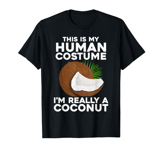 Funny Coconut For Men Women Coco Costume Halloween Hawaiian T-Shirt