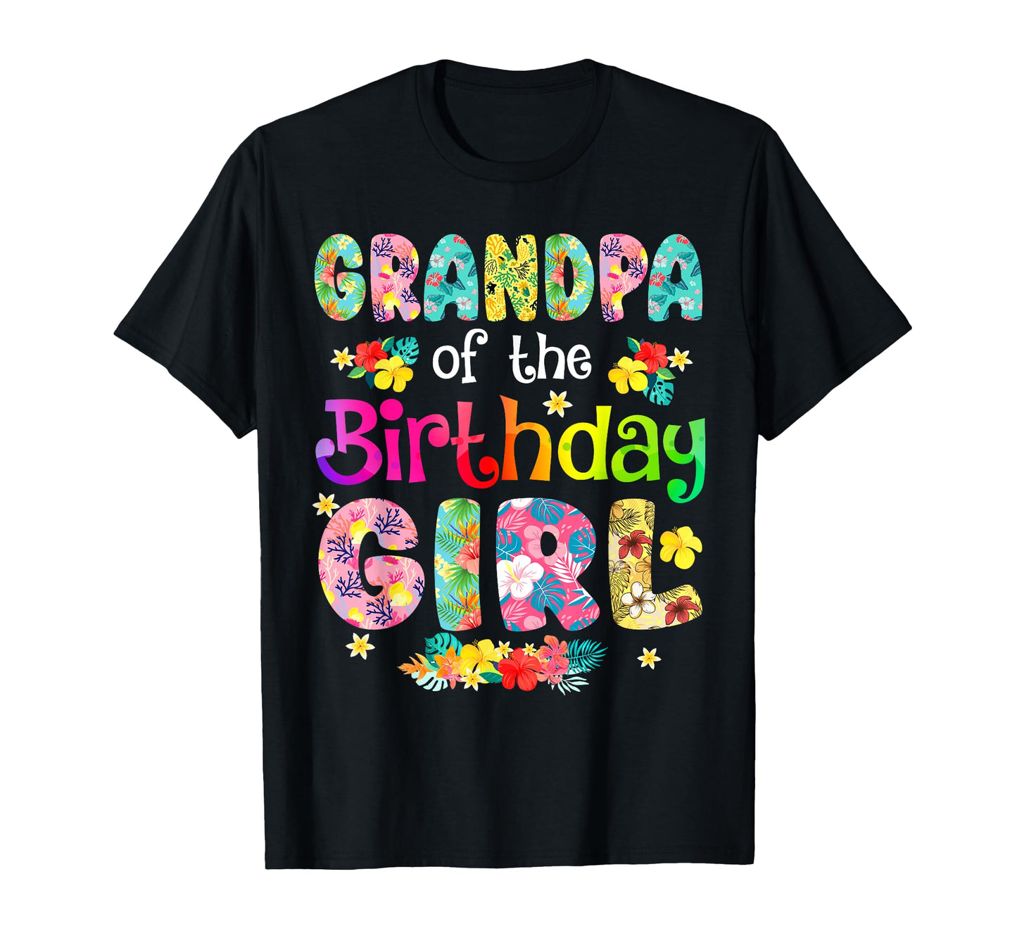 Grandpa Of The Birthday Girl Hawaii Bday Party Family T-Shirt